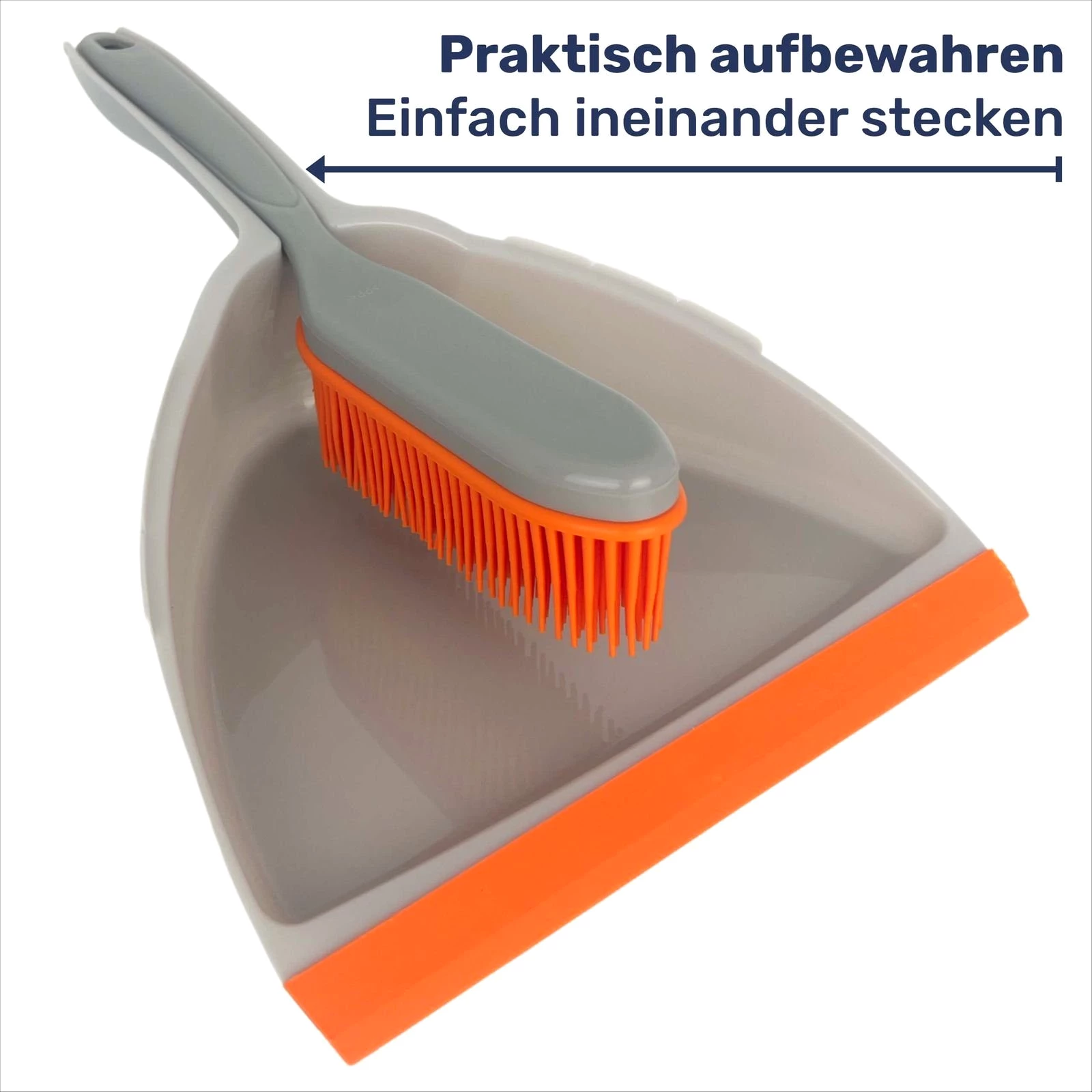 Gravidus Kehrgarnitur 3-teilig - Gummibesen Set mit Handbesen