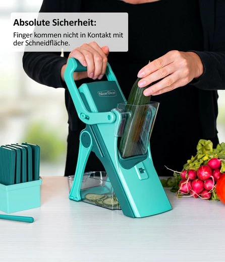 Genius Gemüsehobel Nicer Dicer Mando Gemüseschneider 12-tlg., Mandoline verstellbar