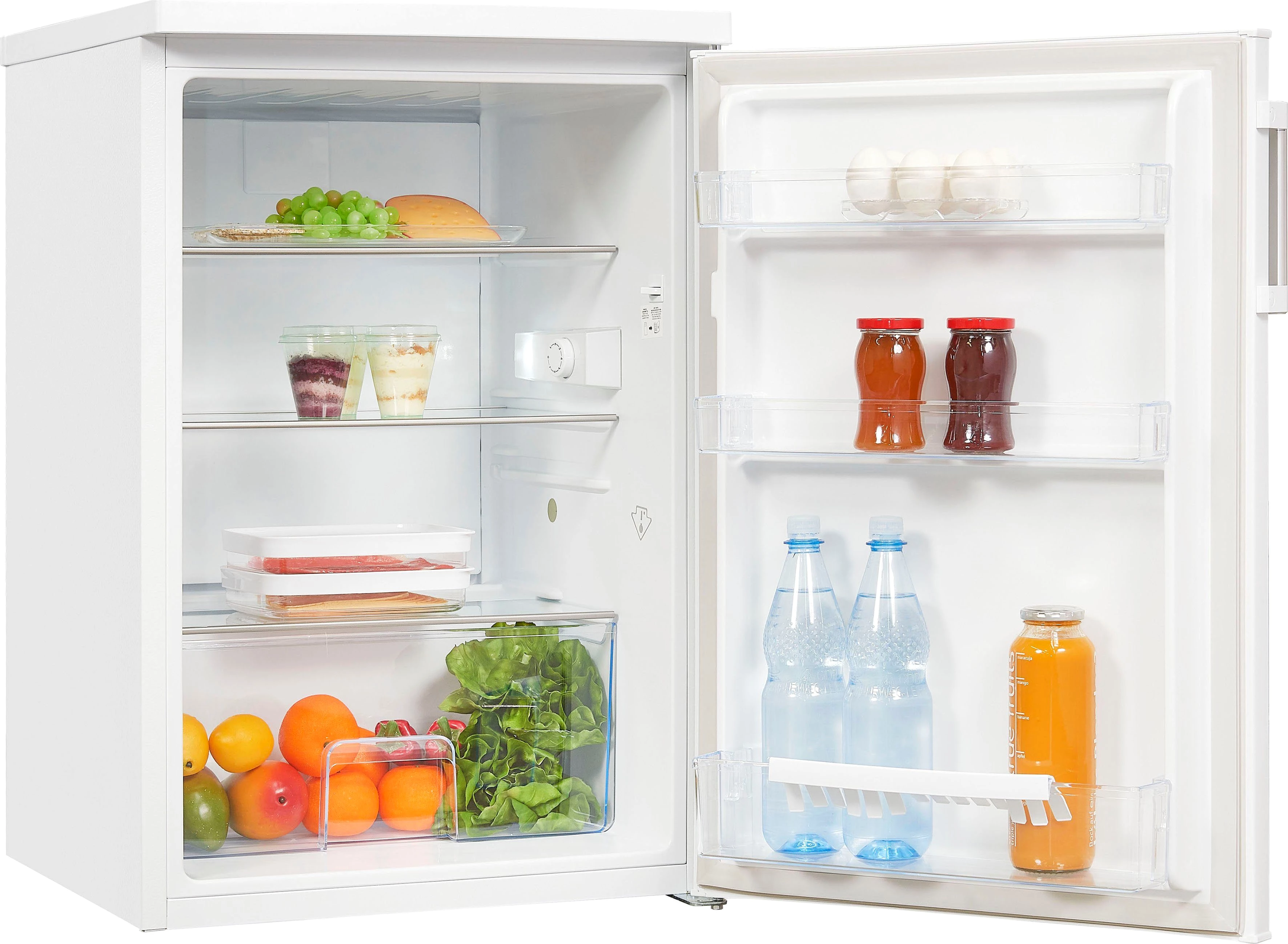 exquisit Kühlschrank KS16-V-H-010D weiss, 85,5 cm hoch, 56 cm breit, Energieeffizienzklasse D