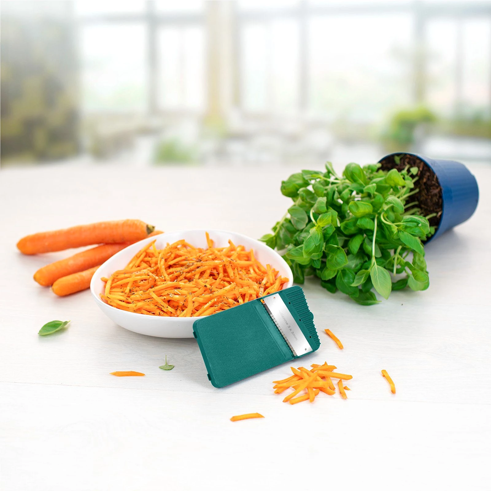 Genius Gemüsehobel Nicer Dicer Mando Gemüseschneider 12-tlg., Mandoline verstellbar
