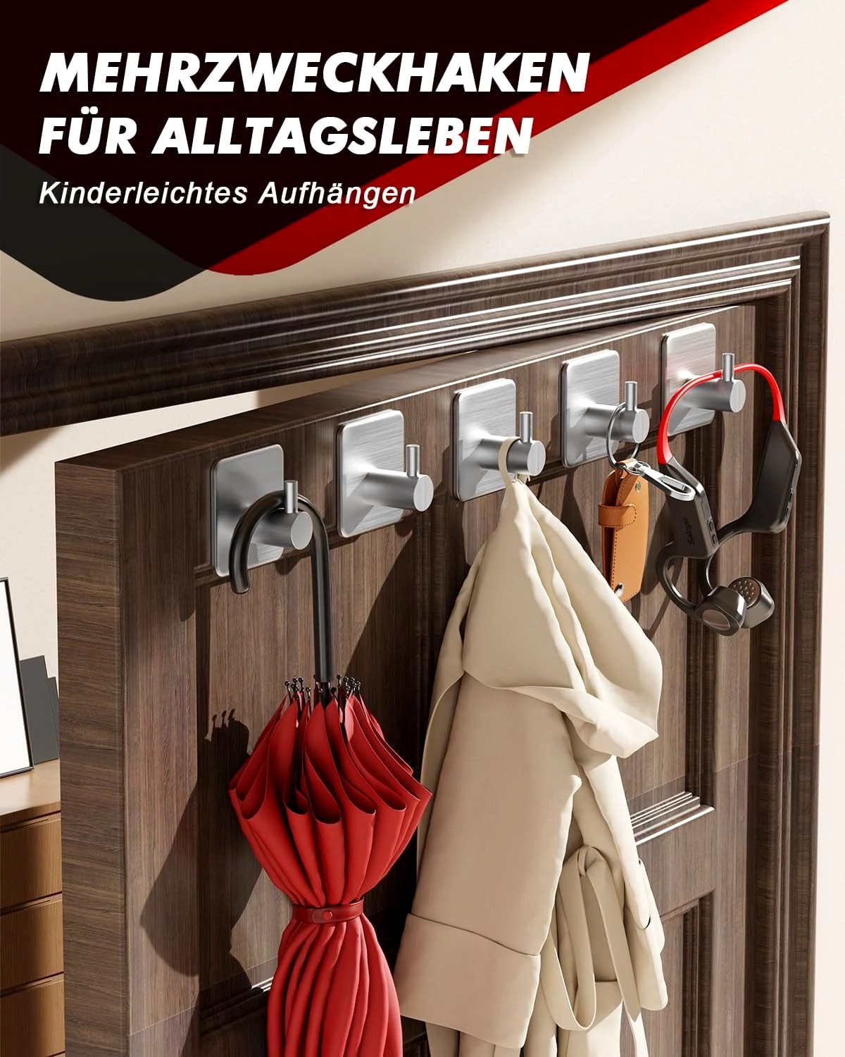 Refined Living Handtuchhaken Handtuchhalter ohne Bohren,5er/10er Set,Handtuchhaken Bad Edelstahl