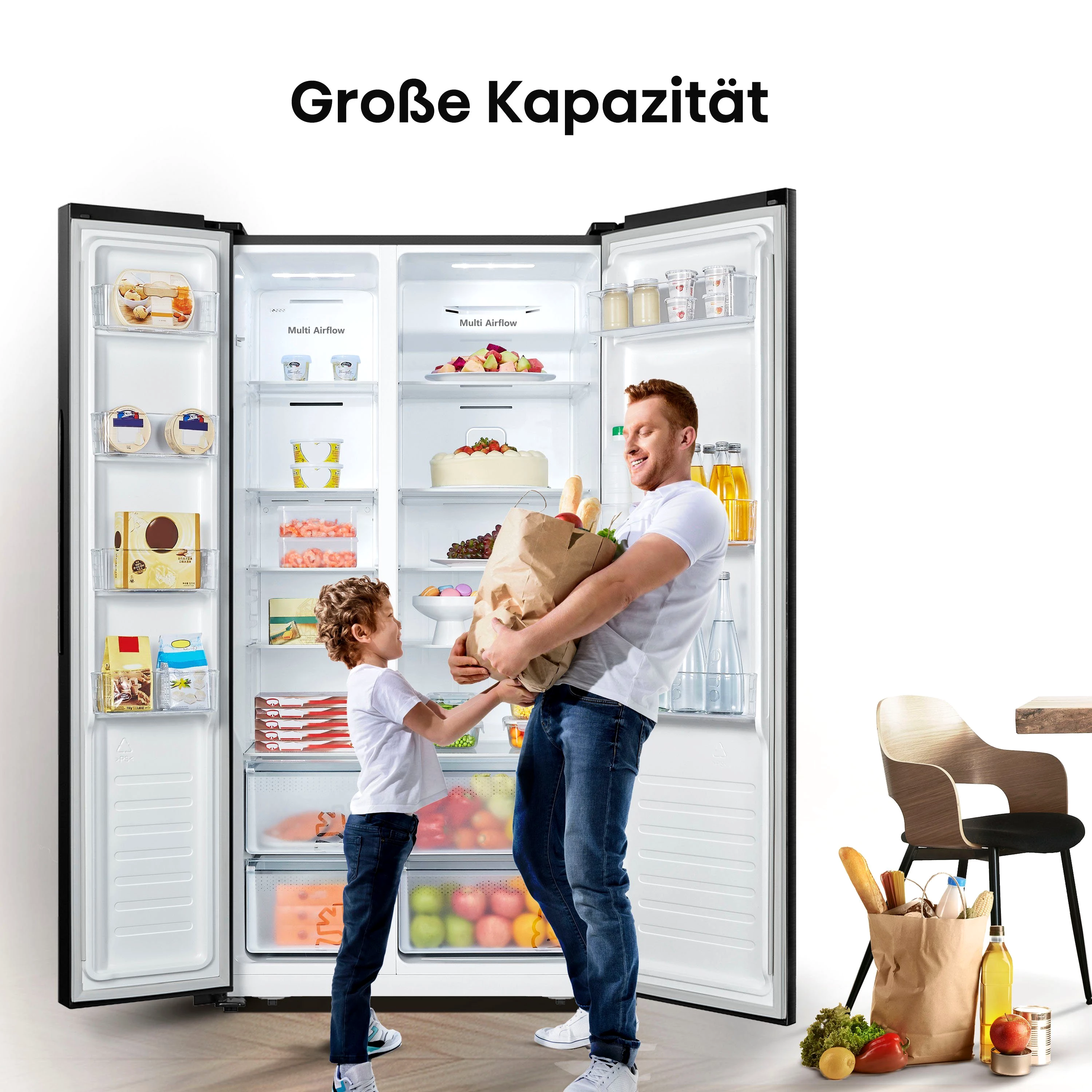Hisense Side-by-Side MS91518FC, 178,6 cm hoch, 91 cm breit