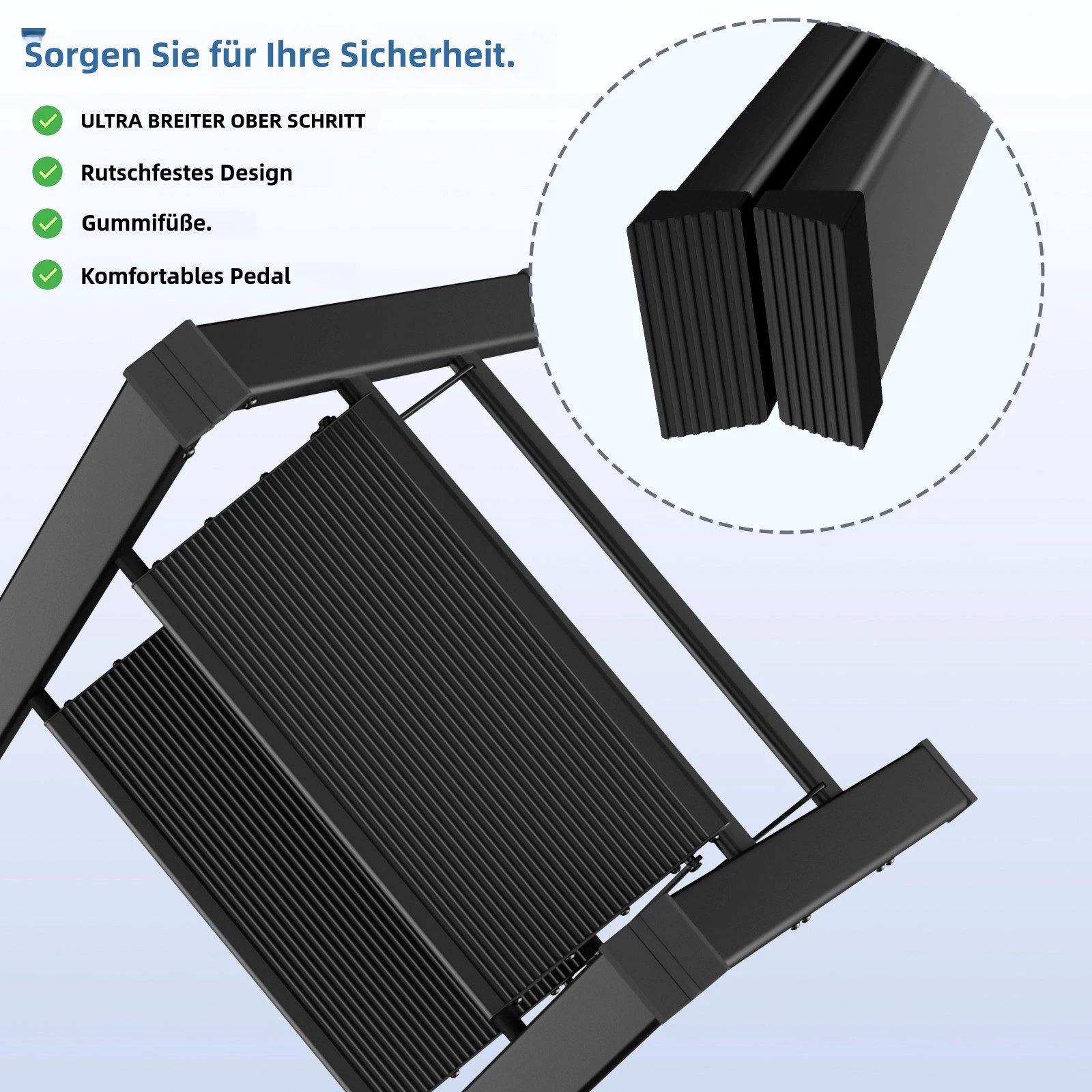 TLGREEN Klapptritt aus Aluminium Trittleiter 2/3/4-Stufen-Leiter Rutschfeste Trittfläche