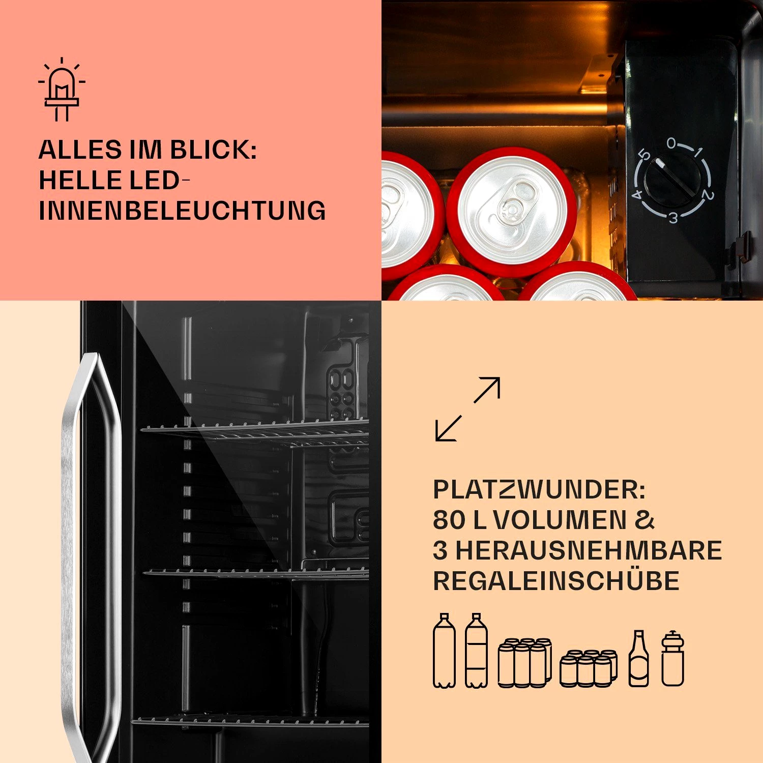 Klarstein Getränkekühlschrank HEA-Beersafe-XXL-OX 10034848A, 83 cm hoch, 47.5 cm breit