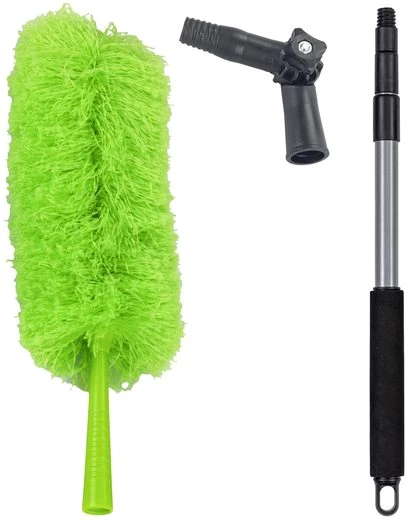 Maximex Staubwedel Mikrofaser mit Teleskopstiel und Knickgelenk, Staubwischer
